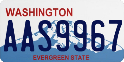 WA license plate AAS9967