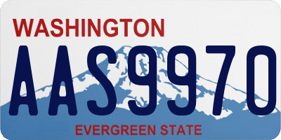 WA license plate AAS9970