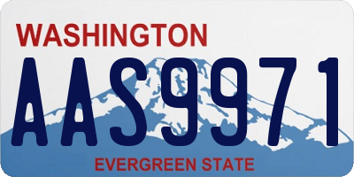 WA license plate AAS9971