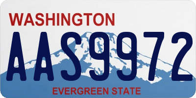 WA license plate AAS9972