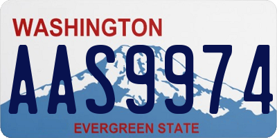 WA license plate AAS9974