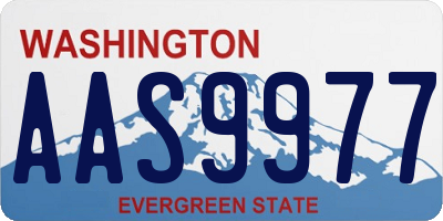 WA license plate AAS9977