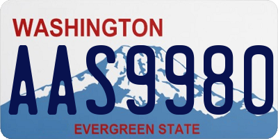 WA license plate AAS9980
