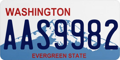 WA license plate AAS9982