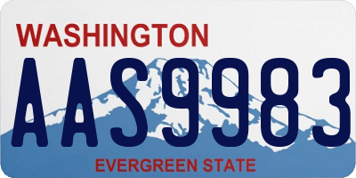 WA license plate AAS9983