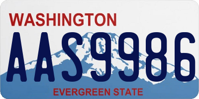 WA license plate AAS9986