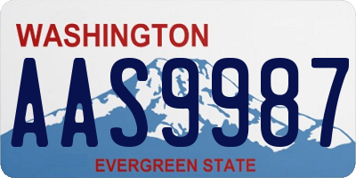 WA license plate AAS9987