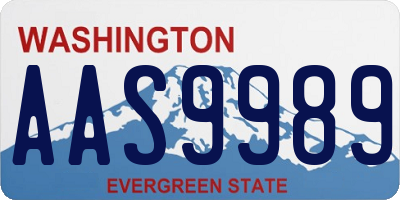 WA license plate AAS9989