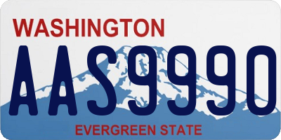 WA license plate AAS9990