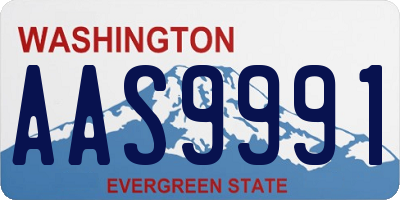 WA license plate AAS9991
