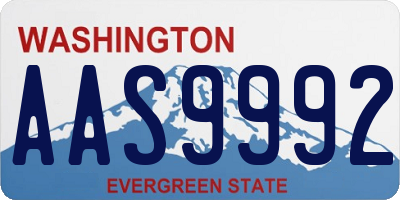 WA license plate AAS9992