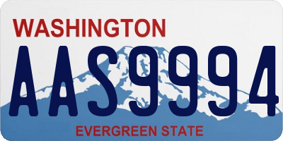 WA license plate AAS9994