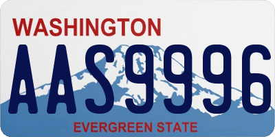 WA license plate AAS9996