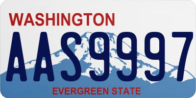 WA license plate AAS9997