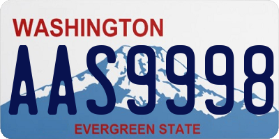 WA license plate AAS9998