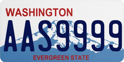 WA license plate AAS9999
