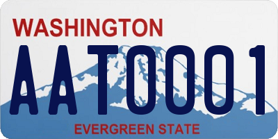 WA license plate AAT0001