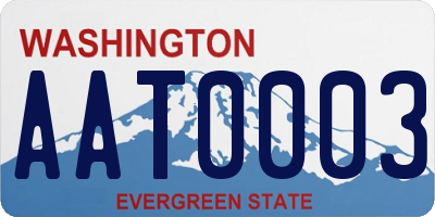 WA license plate AAT0003