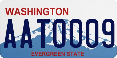 WA license plate AAT0009