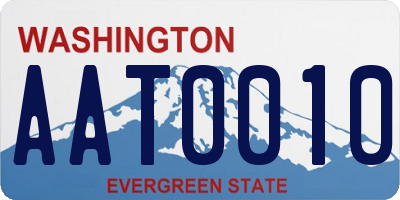 WA license plate AAT0010