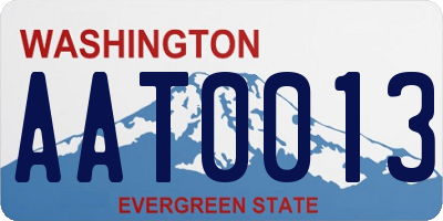 WA license plate AAT0013