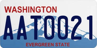 WA license plate AAT0021