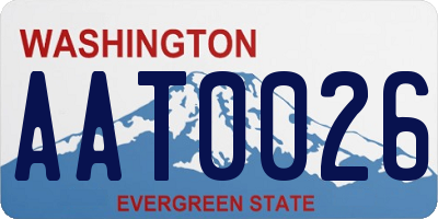 WA license plate AAT0026