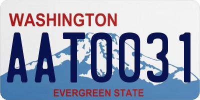 WA license plate AAT0031