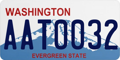 WA license plate AAT0032