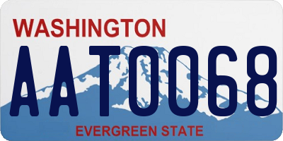 WA license plate AAT0068