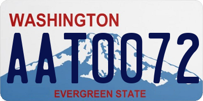 WA license plate AAT0072