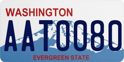 WA license plate AAT0080