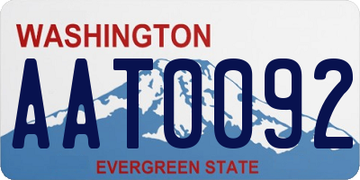 WA license plate AAT0092