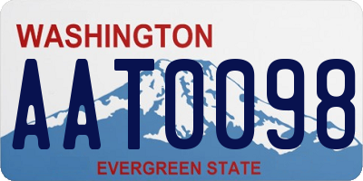 WA license plate AAT0098
