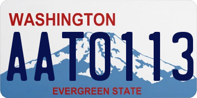WA license plate AAT0113