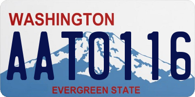 WA license plate AAT0116