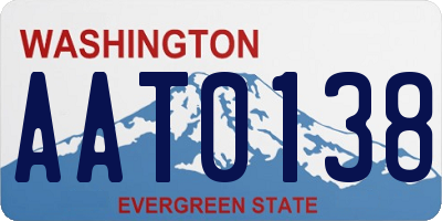 WA license plate AAT0138