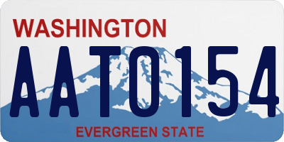 WA license plate AAT0154