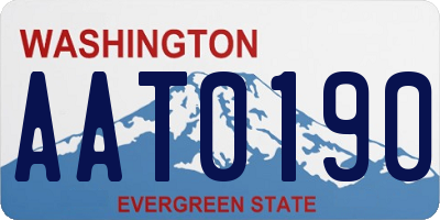 WA license plate AAT0190