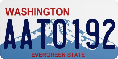 WA license plate AAT0192