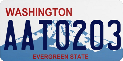 WA license plate AAT0203