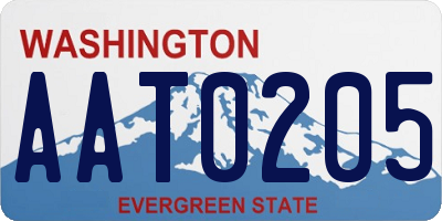 WA license plate AAT0205