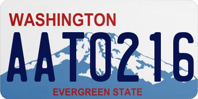 WA license plate AAT0216