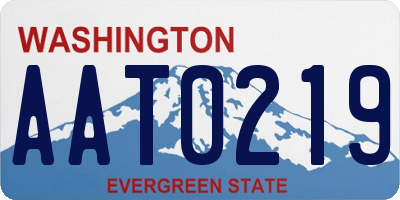 WA license plate AAT0219