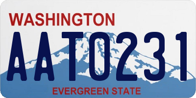 WA license plate AAT0231