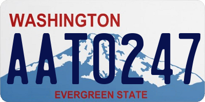 WA license plate AAT0247