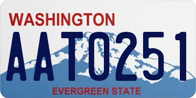 WA license plate AAT0251