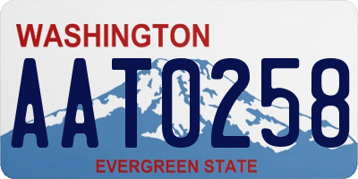WA license plate AAT0258