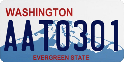 WA license plate AAT0301