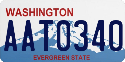WA license plate AAT0340